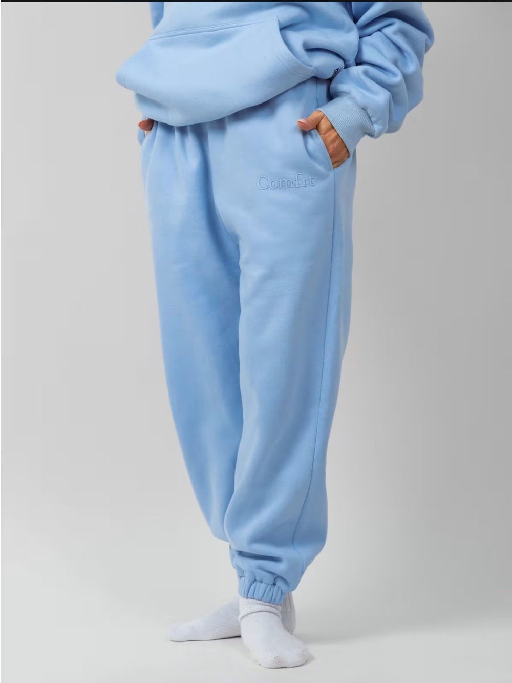 Comfrt Women's Light Blue Minimalist Joggers